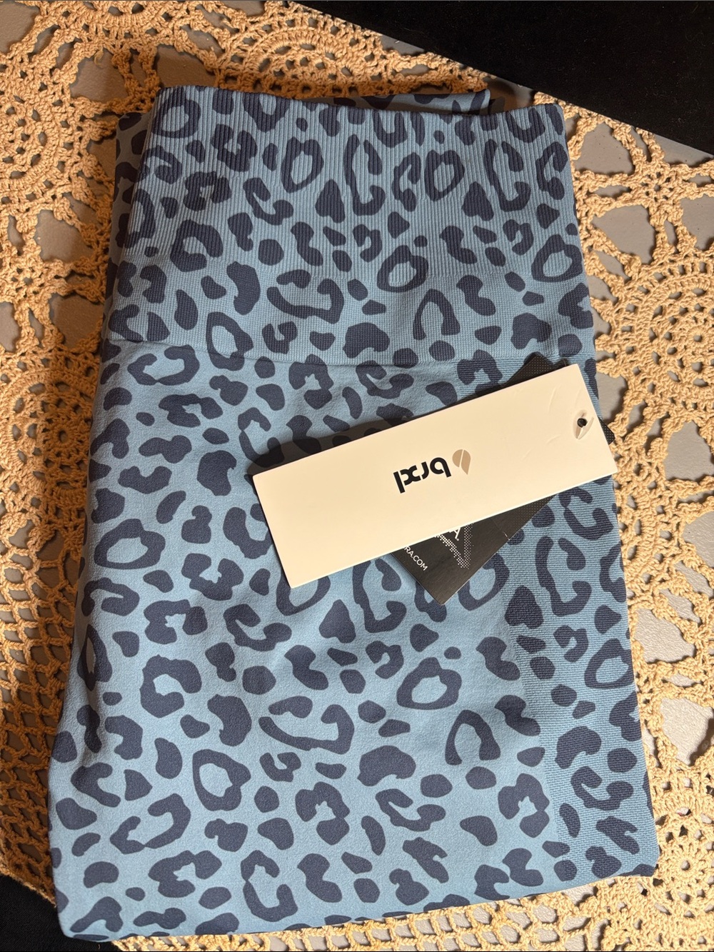 BRXI Baby Denim Blue Leopard Leggings Large NWT - Picture 2 of 6